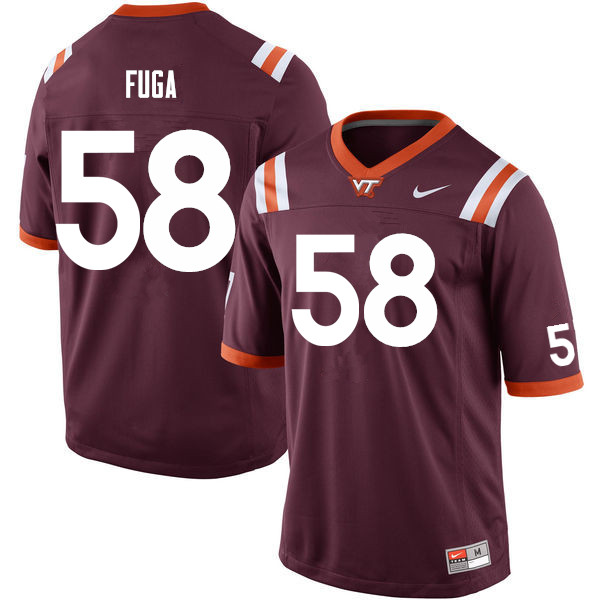 Men #58 Josh Fuga Virginia Tech Hokies College Football Jerseys Sale-Maroon